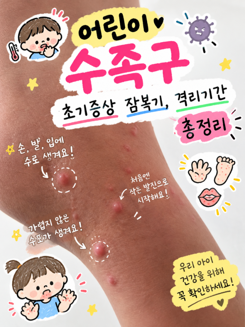 어린이 수족구 초기증상 잠복기 격리기간 총정리