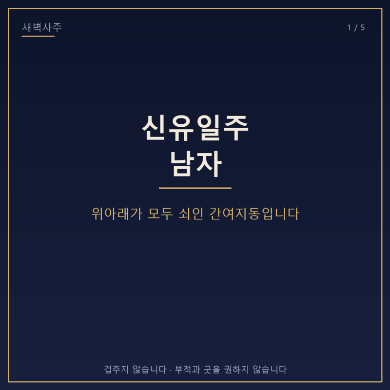 신유일주 남자 특징, 위아래가 모두 쇠인 보석