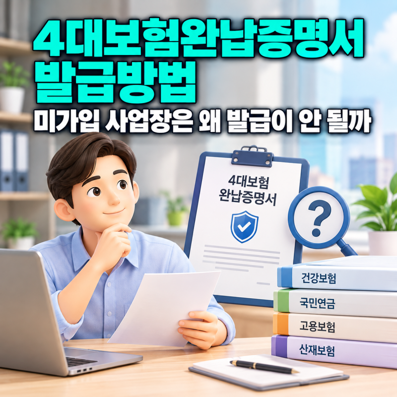 4대보험완납증명서 발급방법, 미가입 사업장은 왜 발급이 안 될까