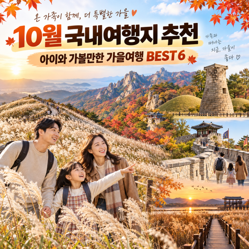 10월 국내여행지 추천 아이와 가볼만한곳 가을여행 코스 BEST 6