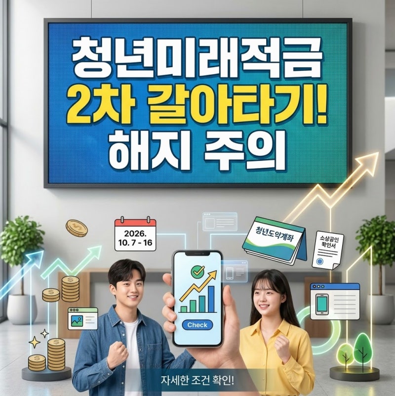 청년미래적금 2차 갈아타기 조건 (+신청방법 기간 서류), 기존 계좌부터 해지해도 될까?