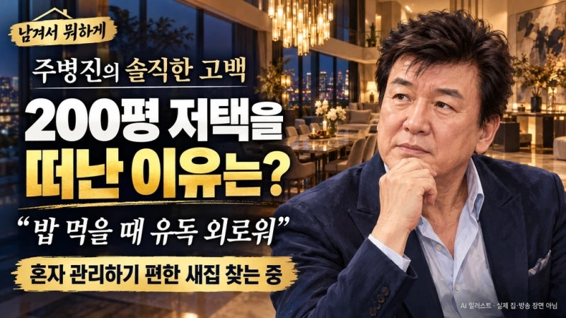 주병진 200평 저택 생활 외로움 고백과 떠난 이유/주병진, 200평 저택 떠난 이유…혼자 먹는 밥....