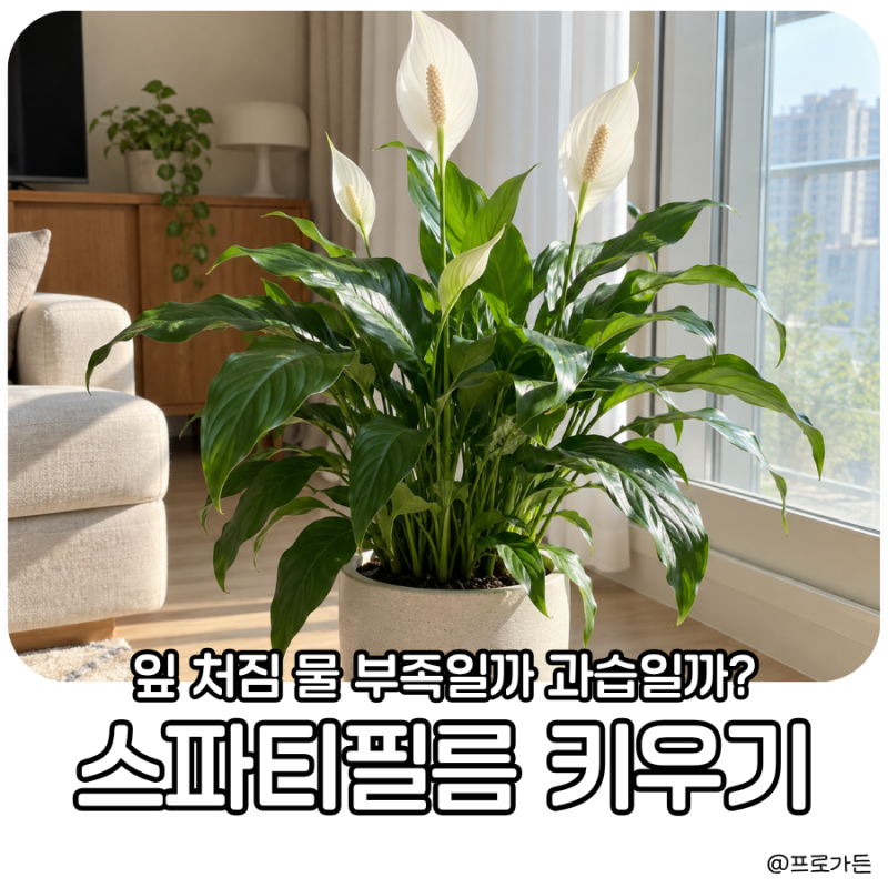 스파티필름 키우기, 물주기 잎 처짐 원인과 꽃 피우는 방법