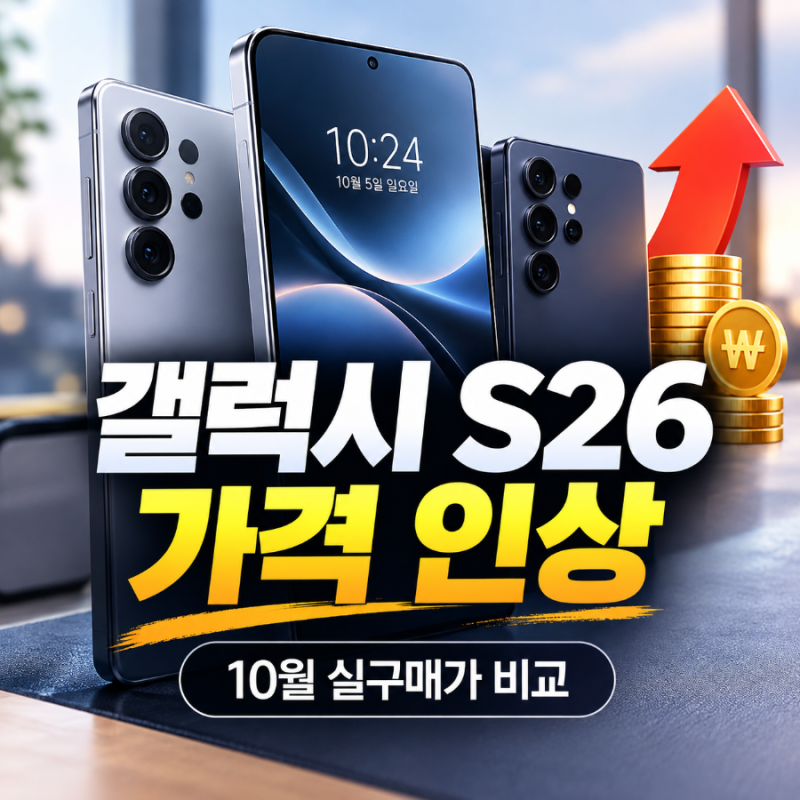 갤럭시 S26 가격 인상? 10월 현재 자급제·통신사 실구매가 비교해보니