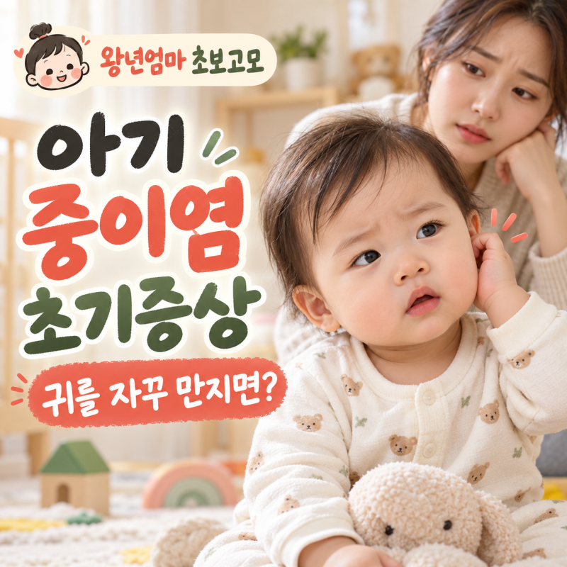 아기 중이염 초기증상, 귀를 자꾸 만지면 의심해야 할까?