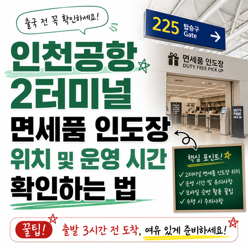 인천공항 2터미널 면세품 인도장 위치 및 운영 시간 확인하는 법