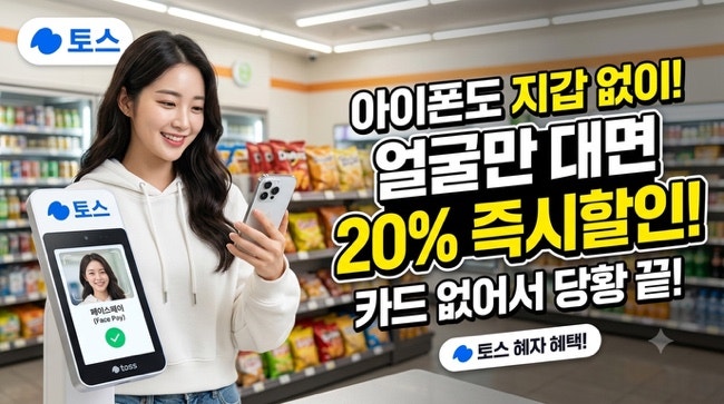 [결제 꿀팁] 아이폰 유저 희소식! 지갑 없을 때 삼성페이 대신 토스 페이스페이! 20% 할인 혜택....
