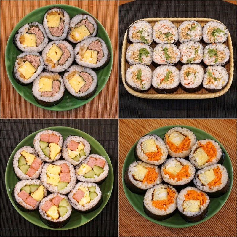 간단하고 맛있는 김밥 레시피 4가지! 간단하고 맛있는 집김밥 모음