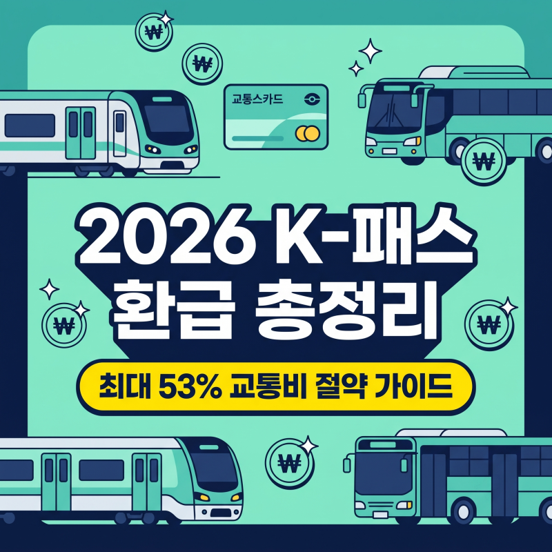 대중교통비 53% 환급! K-패스 지자체 혜택