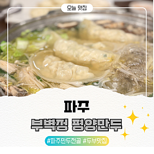 파주 롯데아울렛 맛집 부벽정-평양만두전골과 제철무침 두부
