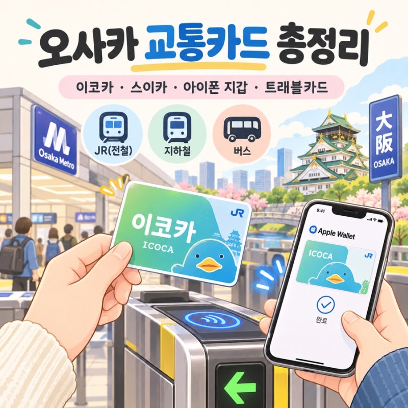 오사카 교통카드 뭐 써야 할까?｜이코카·스이카·아이폰·트래블카드 총정리