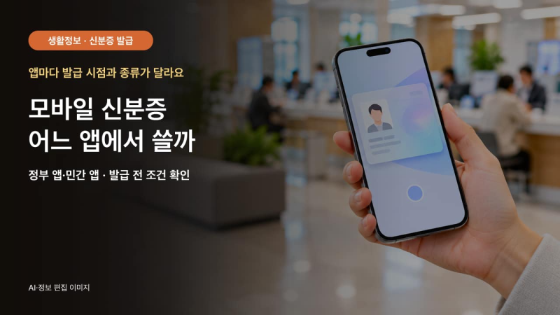 모바일 신분증 앱 어디서 발급할까｜사용처와 발급 전 확인할 점