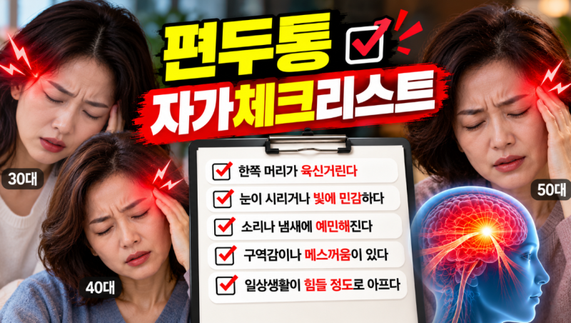 편두통 자가 진단 체크리스트 10가지, 혹시 나도 편두통일까?