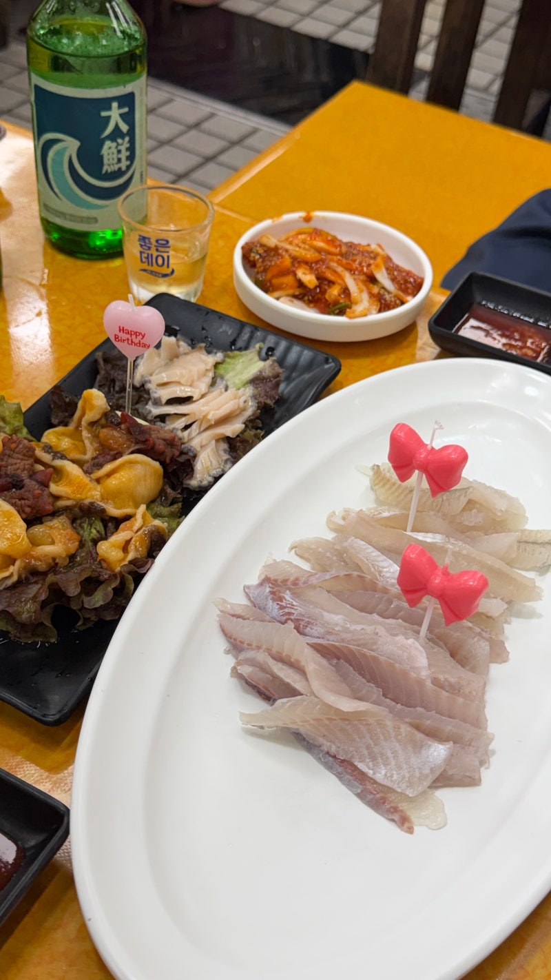 [釜山札嘎其市場生魚片店] 看了哈哈的YouTube後造訪的新東亞生魚片中心永島商會，人生必推生魚片店！