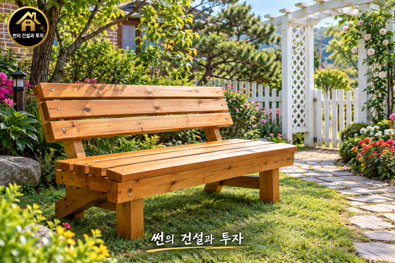 야외 원목 벤치 만들기｜방부목 재단부터 조립·마감까지 DIY 제작방법
