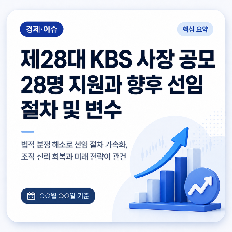 제28대 KBS 사장 공모 28명 지원과 향후 선임 절차 및 변수