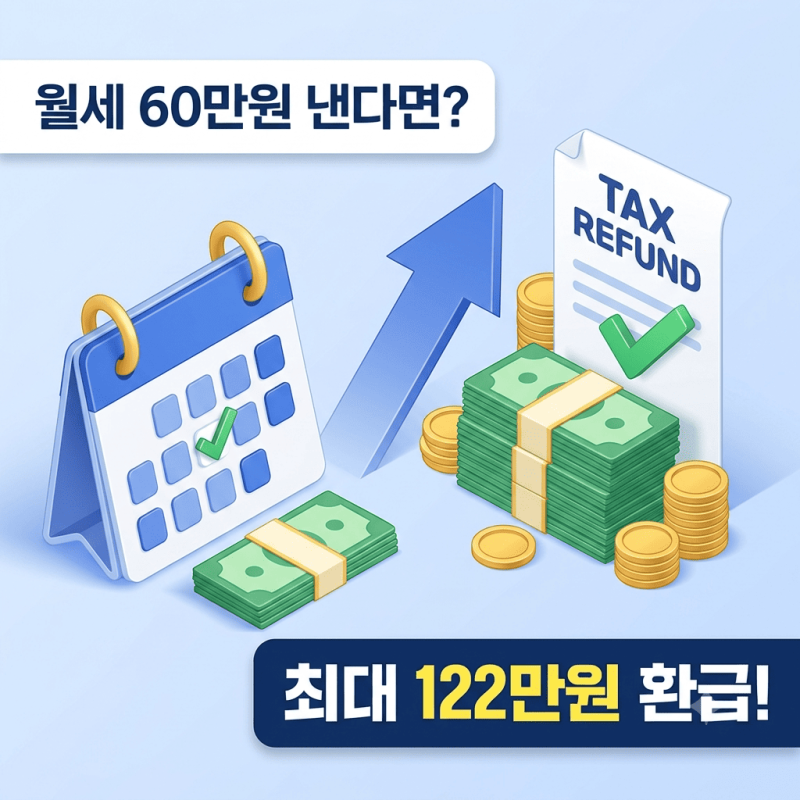 월세 60만원 낸다면 필수! 월세 세액공제로 최대 122만원 돌려받는 법