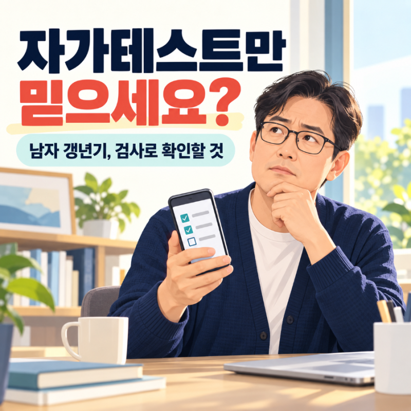 남자 갱년기 테스트｜자가진단만 믿지 마세요, 병원 검사로 확인할 것