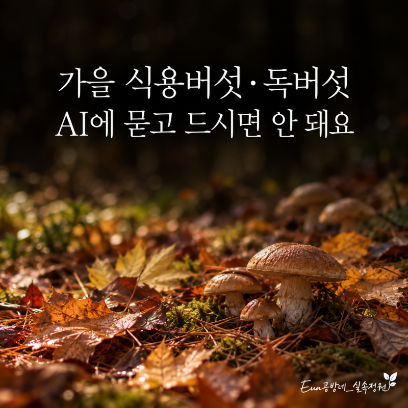 야생버섯 가을 산행 식용버섯·독버섯 종류, AI에 물어보고 드시면 안 돼요