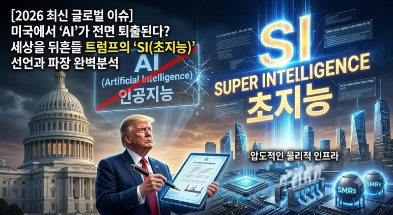 [2026 최신 글로벌 이슈] 미국에서 'AI'가 전면 퇴출된다? 세상을 뒤흔들 트럼프의 'SI(초지능)' ....
