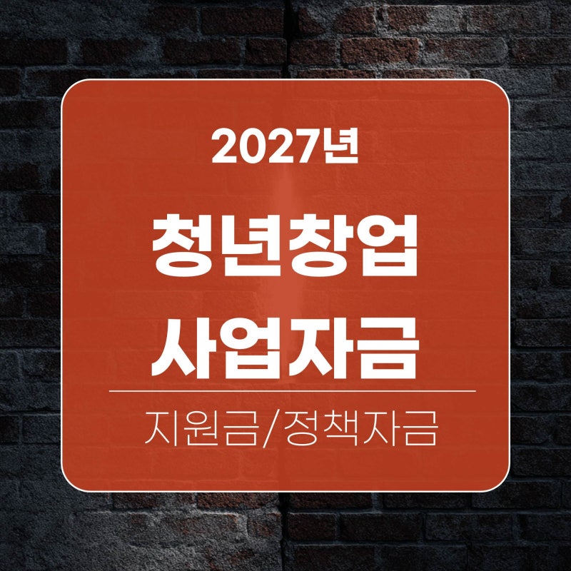 2027년 청년창업자금 신청 조건과 나이 종류별 지원금과 정책자금 총정리
