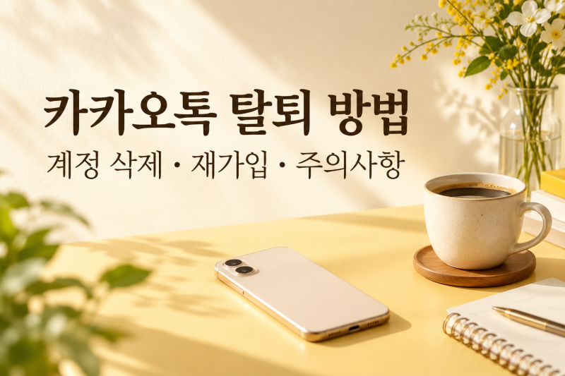 카카오톡 탈퇴 방법 (+카카오계정 삭제 차이·재가입·대화 복구 주의사항)