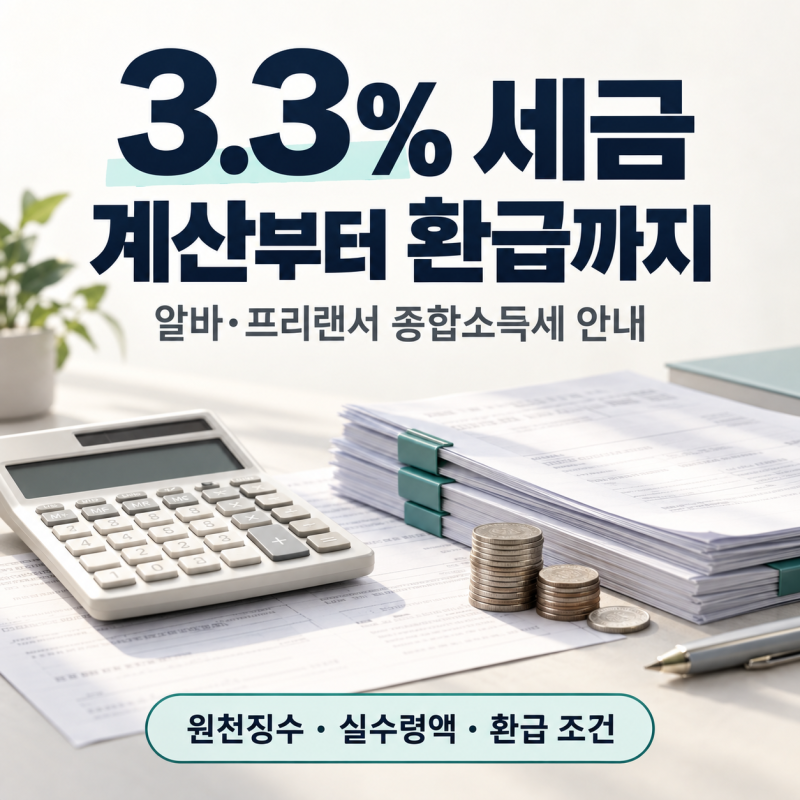 3.3% 세금 계산과 환급 방법, 알바·프리랜서 종합소득세 신고까지