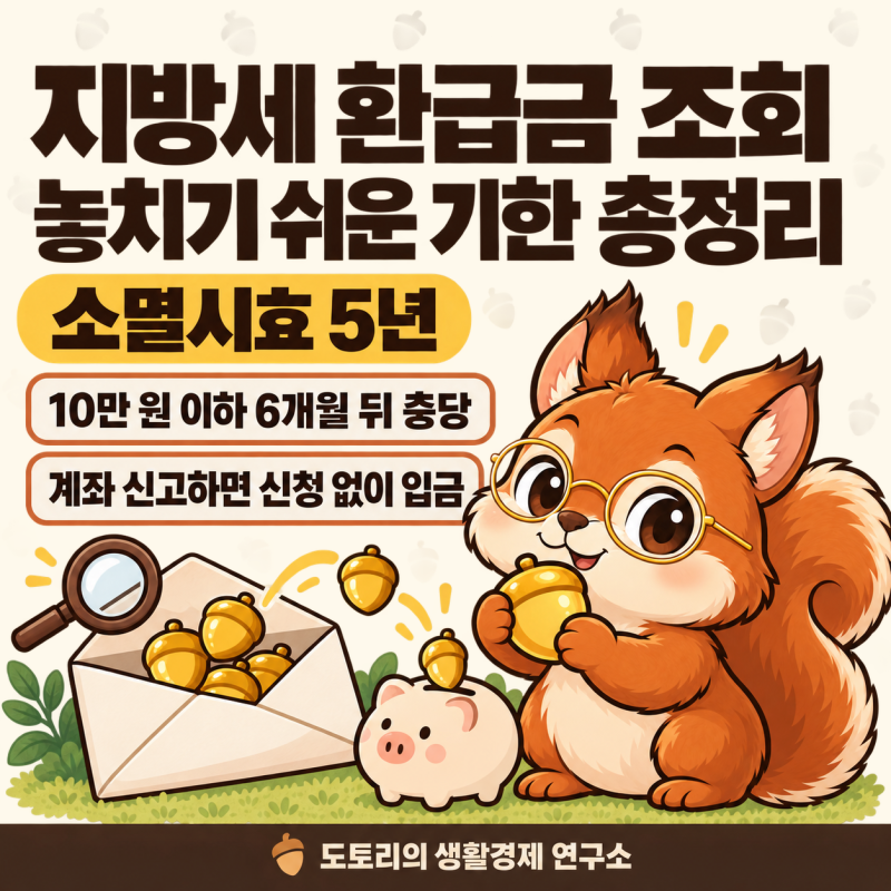지방세 환급금 조회 방법, 위택스 신청·소멸시효 5년·자동 환급 총정리