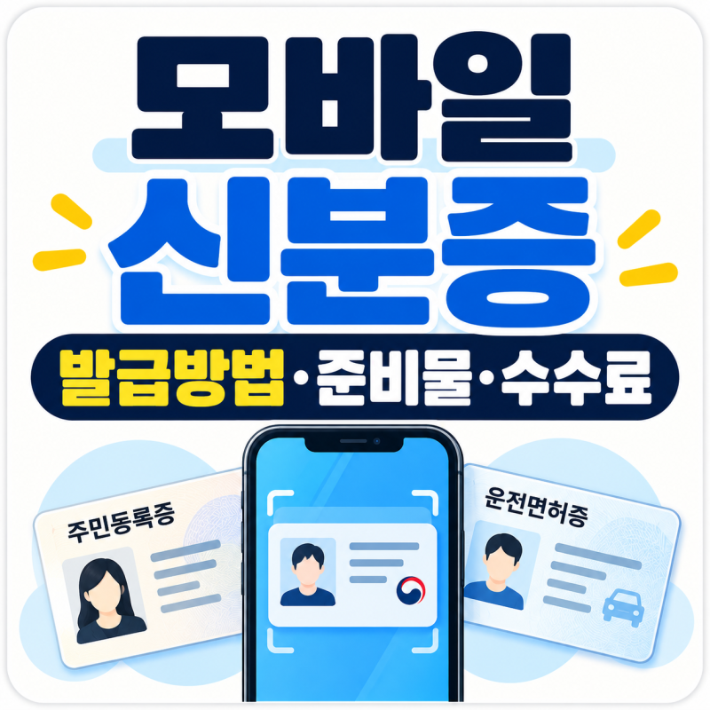 모바일 신분증 발급방법, 주민등록증·운전면허증 준비물과 수수료 정리