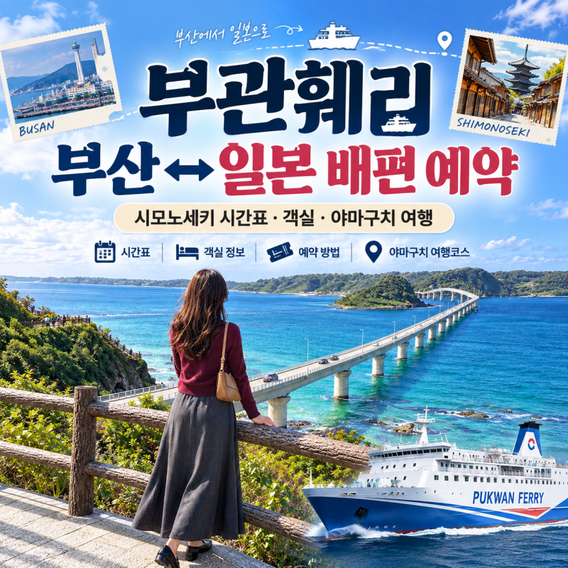 부관훼리 부산 일본 배편 예약｜시모노세키 시간표·객실·야마구치 여행