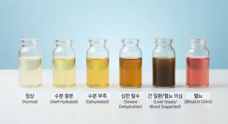 소변색깔로 보는 내 건강 상태, 화장실에서 3초 만에 체크하는 방법