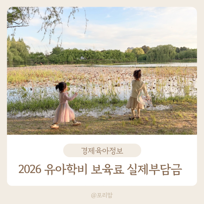 2026 유치원 어린이집 비용 지원 차이 유아학비 보육료 무상교육 실제 부담금