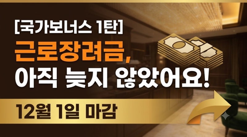 정부지원금 1탄 : 근로장려금 아직 안 받았다면? 대상 확인부터 손택스 신청까지 (12월 1일 마....