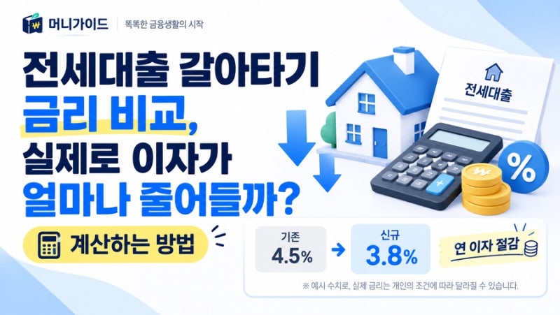 전세대출 갈아타기 금리 비교, 실제로 이자가 얼마나 줄어들까? 계산하는 방법