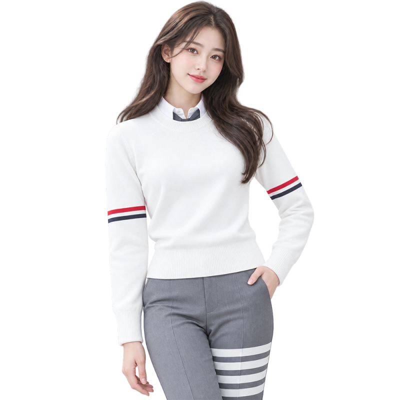 톰브라운 코튼 밀라노 스티치 RWB 스트라이프 풀오버 남자 니트 사이즈 디테일