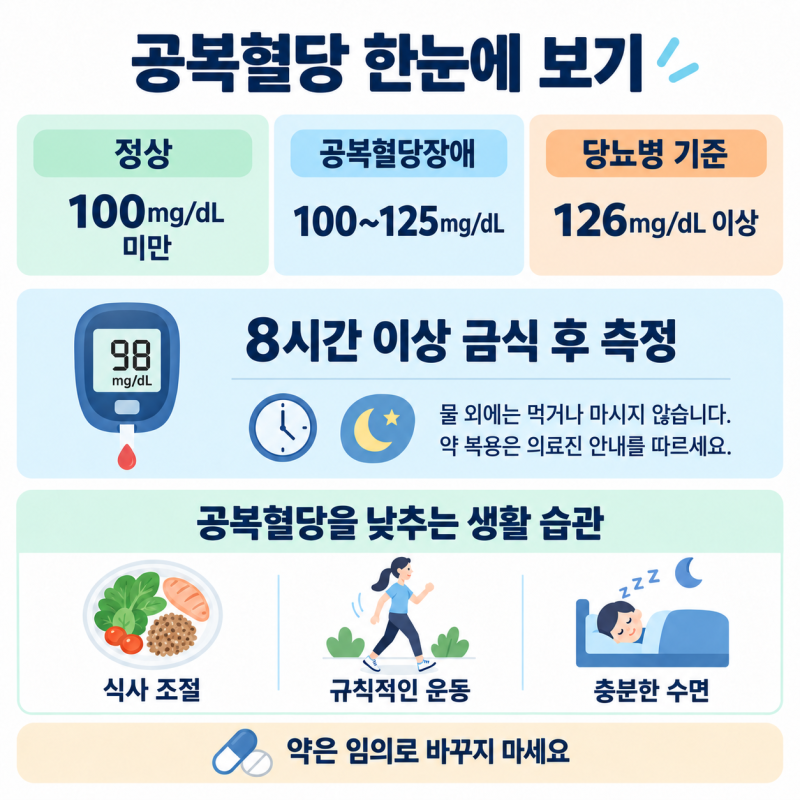 공복혈당 낮추는법 7가지, 아침 혈당이 높은 이유와 정상 수치