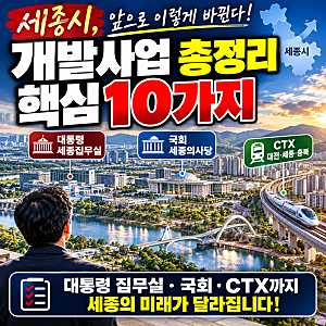 세종시는 앞으로 얼마나 달라질까? 대통령 집무실·국회·CTX까지 핵심 개발사업 총정리