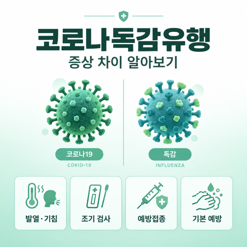 코로나독감유행, 열나고 기침한다면? 증상 차이 알아보기