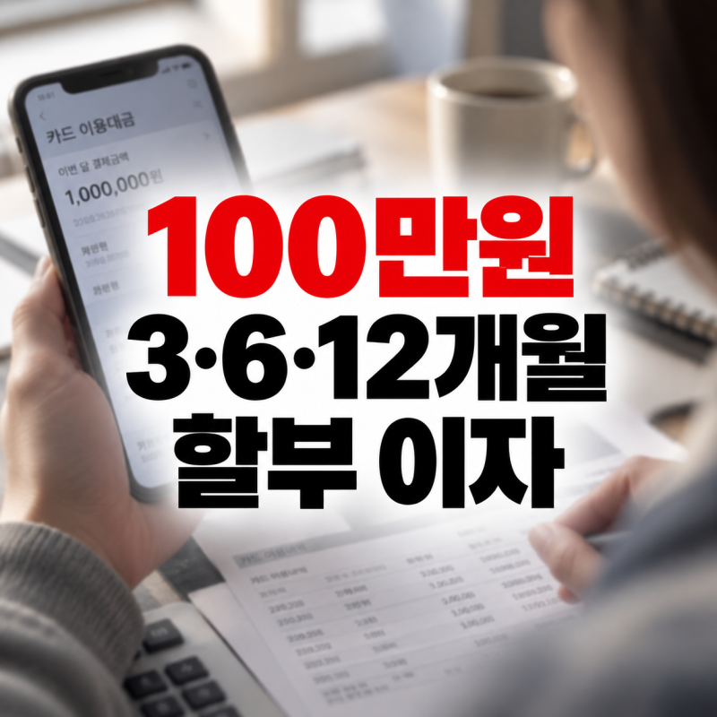 신용카드 100만원 할부하면 이자 얼마? 3·6·12개월 실제 납부액 계산