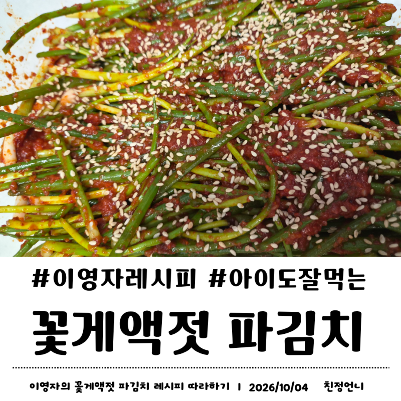 이영자 파김치 레시피 따라해봤어요! 꽃게액젓으로 쪽파김치 맛있게 담그는 법