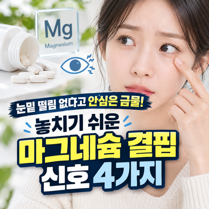 눈밑 떨림 없다고 안심은 금물! 놓치기 쉬운 마그네슘 결핍 신호 4가지