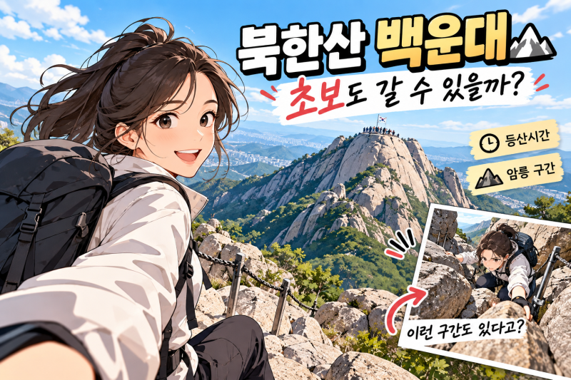 북한산 백운대 초보 등산 코스 완료 가이드