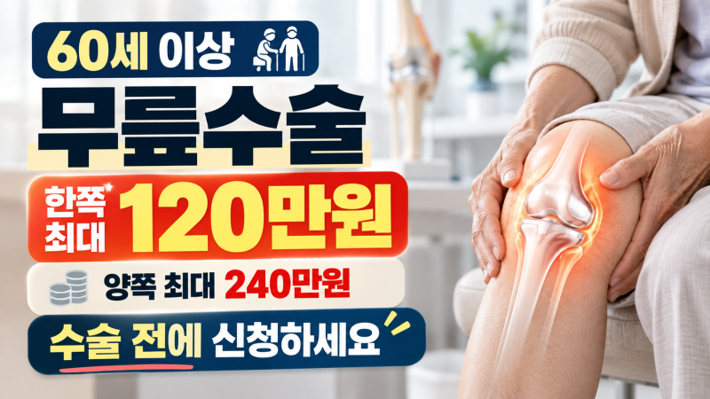 60세 이상 무릎 인공관절 수술비 지원｜한쪽 최대 120만원, 수술 전에 꼭 신청하세요