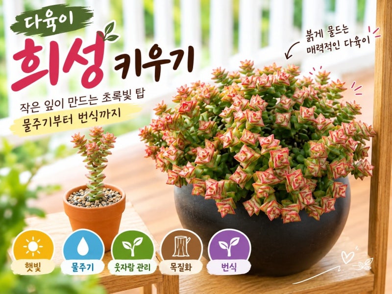 국민 다육 희성 키우기｜크라슐라 희성 특징부터 성을녀 희성금 차이까지