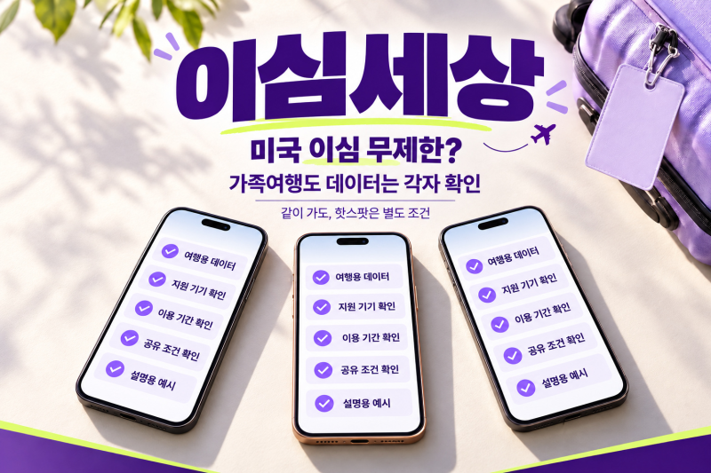 미국ESIM무제한, 가족·친구 여행에서 각자 연결할 때 확인할 15가지