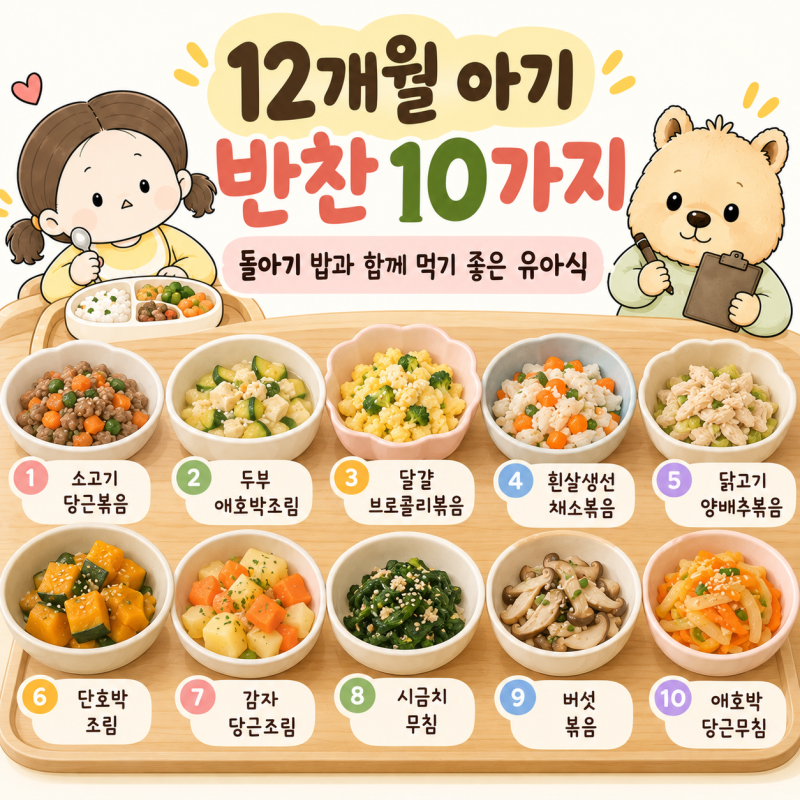 12개월 아기 반찬 10가지｜돌아기 밥과 함께 먹기 좋은 유아식