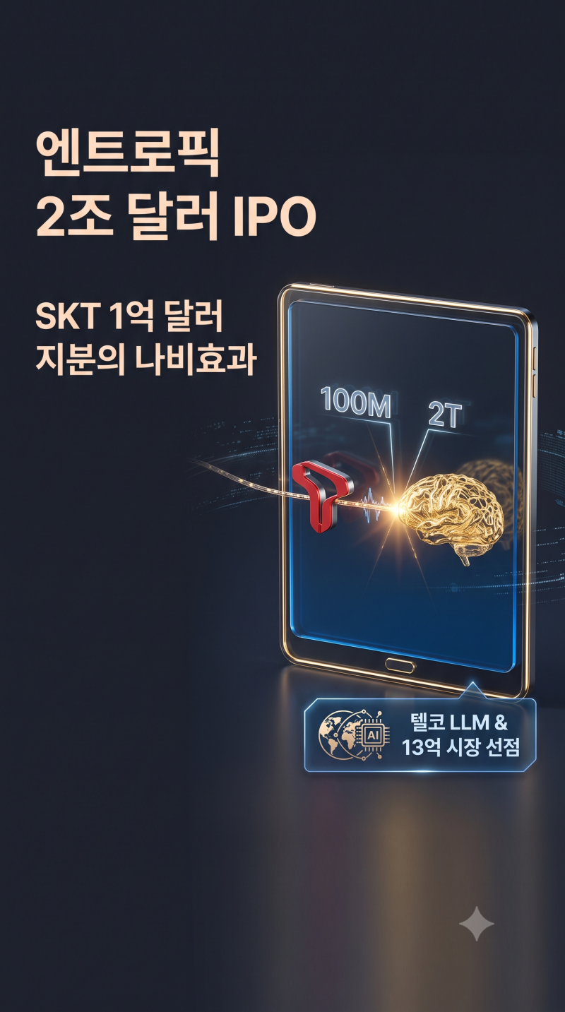 [국내주식] "1억 달러가 2조 달러로?" 엔트로픽 상장 수혜주 SK텔레콤 분석