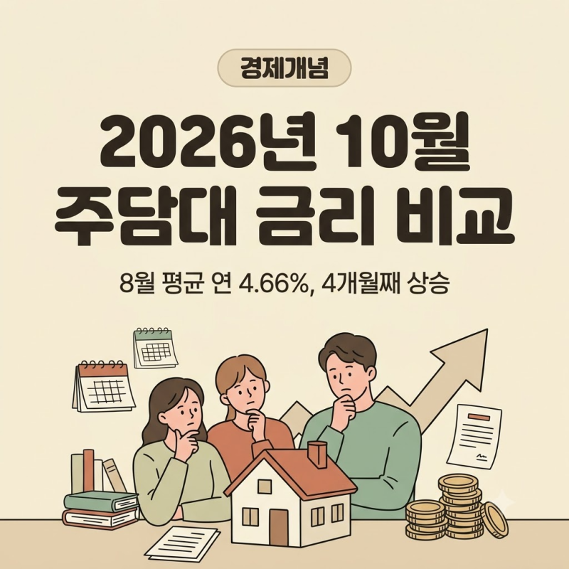 주담대 금리 비교 2026년 10월: 은행별 변동·고정 금리, 지금 무엇이 유리할까
