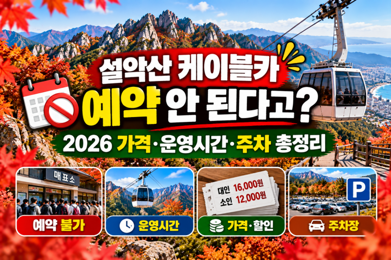 설악산 케이블카 예약 “대청봉까지 가는 게 아니다?”…권금성 코스·가격·운영시간·주차....