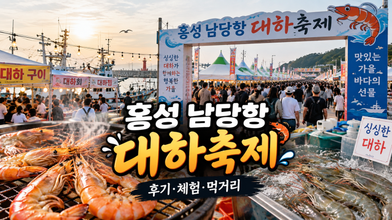 2026 홍성 남당함 대하축제 기간 주차 대하잡이 가격